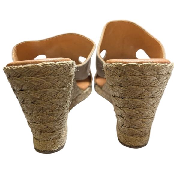 ANDRE ASSOUS Alana Wedge Espadrilles Leather Sandals Spain EU 38 7.5 - Picture 7 of 9